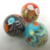 Big Game Toys~Set of 3 Big TOP 16mm Handmade Art Glass Blue Red Black Spots/Dots Swirls Marbles Circus Tent view 4