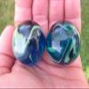 Big Game Toys Set of 2 SEA Turtle 35mm Boulder Translucent Blue/Green Swirl Large Shooter Solid Glass Marbles Aquarium Decor Glass Filler view 1