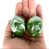 Big Game Toys Set of 2 Mossy Green 35mm Boulder Iridescent Green/White Swirl Swirl Large Shooter Solid Glass Marbles Aquarium Decor vase Filler view 1