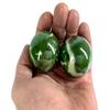 Big Game Toys Set of 2 Mossy Green 35mm Boulder Iridescent Green/White Swirl Swirl Large Shooter Solid Glass Marbles Aquarium Decor vase Filler view 3