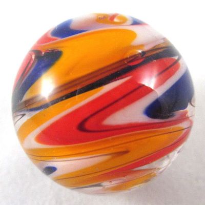 Big Game Toys~25mm (1") WURLITZER Hand Made Art Glass Marble w/Stand Aquarium Decor