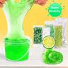 Premade Lemon Green Jelly Cube Glimmer Crunchy Crystal Slime, Includes 6 Sets of Add-ins, Super Soft and Non-Sticky, Party Favors for Boys and Girls view 3