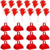 24 Pcs Cheer Cheerleader Cheerleading Items with Metal Cowbells and Hand Clappers Cheering Noise Maker for Soccer Football Basketball Game Sports Events Team Spirit Week Ball Dance Party Favors(Red) view 1