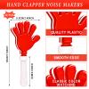 24 Pcs Cheer Cheerleader Cheerleading Items with Metal Cowbells and Hand Clappers Cheering Noise Maker for Soccer Football Basketball Game Sports Events Team Spirit Week Ball Dance Party Favors(Red) view 2