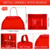24 Pcs Cheer Cheerleader Cheerleading Items with Metal Cowbells and Hand Clappers Cheering Noise Maker for Soccer Football Basketball Game Sports Events Team Spirit Week Ball Dance Party Favors(Red) view 3