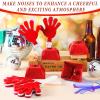 24 Pcs Cheer Cheerleader Cheerleading Items with Metal Cowbells and Hand Clappers Cheering Noise Maker for Soccer Football Basketball Game Sports Events Team Spirit Week Ball Dance Party Favors(Red) view 4
