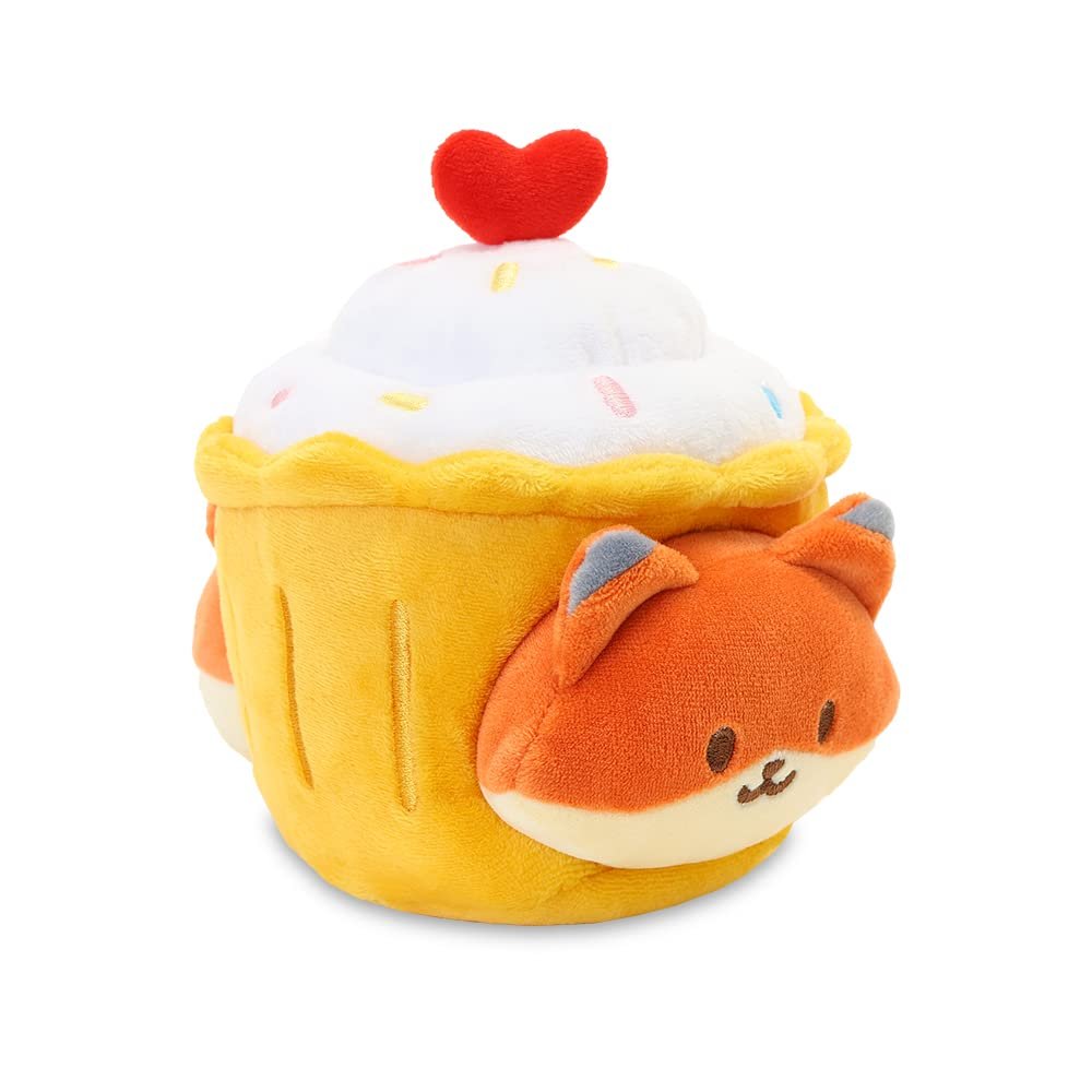 Anirollz Stuffed Animal Plush Toy  6" Small Bakery Theme Outfitz Plush Doll | Soft, Squishy, Warm, Cute, Comfort, Safe | Birthday Gift Pillow with Fox in Cupcake Foxiroll