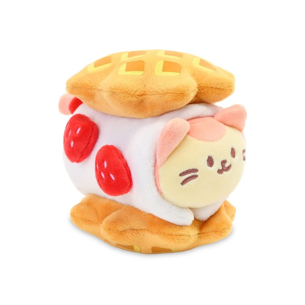 Anirollz Stuffed Animal Plush Toy  6" Small Bakery Theme Outfitz Plush Doll | Soft, Squishy, Warm, Cute, Comfort, Safe | Birthday Gift Pillow with Kitty Cat in Waffle Kitiroll