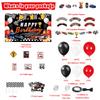 Mpanwen Race Car Birthday Party Supplies, 142 Pcs Racecar Racing Party Decorations for Boys Baby - Backdrop, Banner, Cake, and Cupcake Toppers, Balloons, Cupcakes Wrappers, Party Traffic Signs, Flags view 2