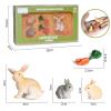 FLORMOON 5 Pcs Rabbit Carrot Figures Easter Rabbit Ornament Animal Figurines Miniature Landscape DIY Home Decoration Cake Topper Educational Gift for Kids and Toddler view 2