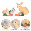 FLORMOON 5 Pcs Rabbit Carrot Figures Easter Rabbit Ornament Animal Figurines Miniature Landscape DIY Home Decoration Cake Topper Educational Gift for Kids and Toddler view 3