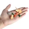 FLORMOON 5 Pcs Rabbit Carrot Figures Easter Rabbit Ornament Animal Figurines Miniature Landscape DIY Home Decoration Cake Topper Educational Gift for Kids and Toddler view 4