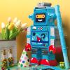 Harrycle Robot Piata with Red Blue Stick Tassel Eye Mask Double Tassel Piata Set for Birthday Party Robot Theme Party Decoration, 16.1 x 10.2 x 3.2 Inch view 4