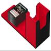 Ultimate Guard Sidewinder Synergy 100+, Deck Box for 100 Double-Sleeved TCG Cards, Black/Red, Magnetic Closure & Microfiber Inner Lining view 1