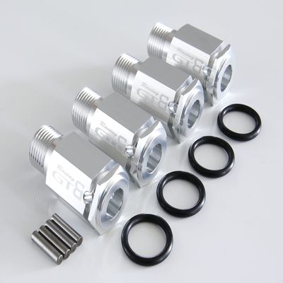 GTBRacing CNC Aluminum 50mm Wheel Hub Extenders + Nut Cap for 1/5 RC Car LOSI Desert Buggy DBXL MTXL DBXL-E V1.0/2.0 Upgrade Part (Extender Silver)