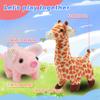 Hopearl Walking Piggy Pet Interactive Crawling Piglet Electronic Plush Toy Pig Oink Twitch Nose Wag Tail Animated Gifts for Toddlers Birthday, Pink, 8'' view 4
