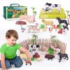 EnAuRoL 31 Pcs Safari Animals Figures and 35 PCS Farm Animals Toys view 3