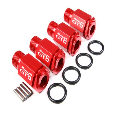 GTBRacing CNC Aluminum 50mm Wheel Hub Extenders + Nut Cap for 1/5 RC Car LOSI Desert Buggy DBXL MTXL DBXL-E V1.0/2.0 Upgrade Part (Extender Red)