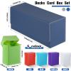 Silkfly 6 Pieces Deck Card Storage Box, 1 Leather Deck Case with 5 Plastic Card Boxes Playing Cards Box Compatible with Mtg Tcg Commander Card(Blue and Gray) view 2