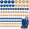 108 Pcs Balls Cake Topper DIY Cupcake Insert Foam Balloons for Cake Baking Wedding Anniversary Birthday Decoration(Bright Blue, Gold,Multi Sizes) view 1