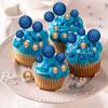 108 Pcs Balls Cake Topper DIY Cupcake Insert Foam Balloons for Cake Baking Wedding Anniversary Birthday Decoration(Bright Blue, Gold,Multi Sizes) view 4