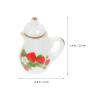 Vaguelly 15 Pieces Miniature Ware Porcelain Tea Set Floral 1/12 Miniature Cups Plates Dollhouse Kitchen Accessories for Age 3+ view 3