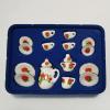 Vaguelly 15 Pieces Miniature Ware Porcelain Tea Set Floral 1/12 Miniature Cups Plates Dollhouse Kitchen Accessories for Age 3+ view 4