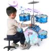 Kids Drum Set for Toddlers with 5 Jazz Drum Kit & Lights (Vibrating-Controlled) & Alloy, Musical Instruments Toys, Boys Gifts for Aged 1-3 3-5 view 1