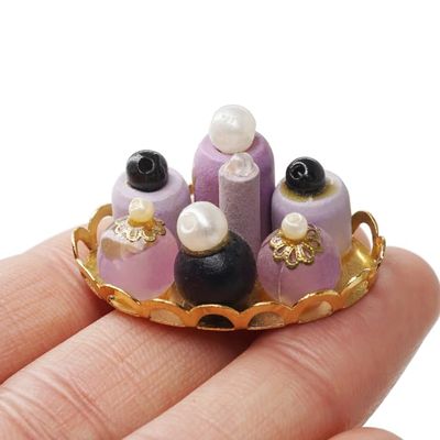 Odoria 1/12 Miniature Perfume Tray Dollhouse Decoration Accessories, Purple