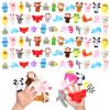 Sosation 100 Pcs Animal Finger Puppets Egg Hunt Filler 29 Small Soft Small Plush Animal Puppets Set Mini Stuffed Animals Finger Toys for Story Time, Party Gift, Teaching view 1