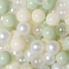 TRENDPLAY Plastic Balls for Ball Pits - Pack of 100 Hollow Balls- Safe and Exciting Playtime - Perfect for Toddler Baby Pools,Party,Festival Decoration, Green+Beige+Pearl White view 1