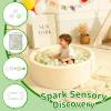 TRENDPLAY Plastic Balls for Ball Pits - Pack of 100 Hollow Balls- Safe and Exciting Playtime - Perfect for Toddler Baby Pools,Party,Festival Decoration, Green+Beige+Pearl White view 2