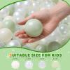 TRENDPLAY Plastic Balls for Ball Pits - Pack of 100 Hollow Balls- Safe and Exciting Playtime - Perfect for Toddler Baby Pools,Party,Festival Decoration, Green+Beige+Pearl White view 3