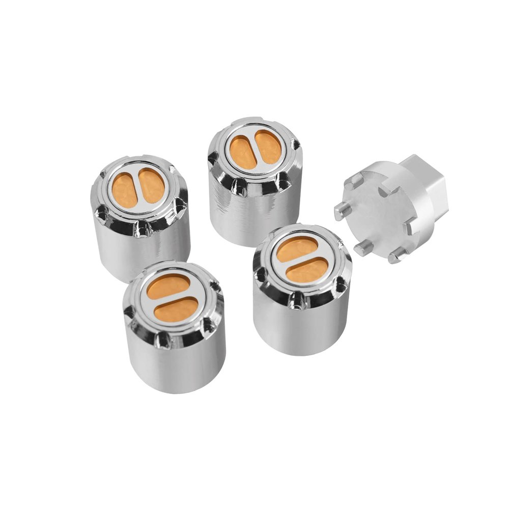 TCRC 4PCS Aluminum M2.5 Wheels Center Caps Lock Nuts for Redcat Ascent-18 Traxxas TRX4 M 1/18 Scale RC Crawler Upgrade (Chrome)