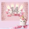 14th Birthday Decorations for Girls Happy 14th Birthday Backdrop Banner Party Deco Girl 14 Years Old Anniversary Part y Fabric Sign Poster Pink Photo Background P Arty Supplies, 59"x35.4" view 3
