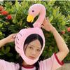BEESUM 2023 Cute Flamingo Hat Mask Plush Animal Bird Hat Adult Halloween Christmas Party Costume view 2
