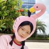BEESUM 2023 Cute Flamingo Hat Mask Plush Animal Bird Hat Adult Halloween Christmas Party Costume view 3