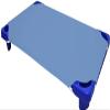 Daycare Cot Sheets for Toddler and Preschool- Corner Elastic Loops - Cot Bed Fitted Sheet - 100% Egyptian Cotton Surface, Pack of 12 (23" W X 47" L) - Medium Blue view 1