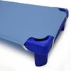 Daycare Cot Sheets for Toddler and Preschool- Corner Elastic Loops - Cot Bed Fitted Sheet - 100% Egyptian Cotton Surface, Pack of 12 (23" W X 47" L) - Medium Blue view 2