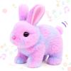 Easfan Easter Rabbit Pink Plush Jumping Spotted Rabbit Talking Hopping Ears Nose Moving Educational Plush Toy Singing Shaking Glowing Interactive Toy Electric for Toddlers Kids view 1