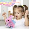 Easfan Easter Rabbit Pink Plush Jumping Spotted Rabbit Talking Hopping Ears Nose Moving Educational Plush Toy Singing Shaking Glowing Interactive Toy Electric for Toddlers Kids view 2