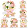 6 Pcs Princess Party Decorations Princess Carriage Centerpieces for Tables Pink Carriage Goodie Gift Boxes Flower Candy Treat Boxes for Girl Birthday Wedding Baby Shower Party Decor view 1