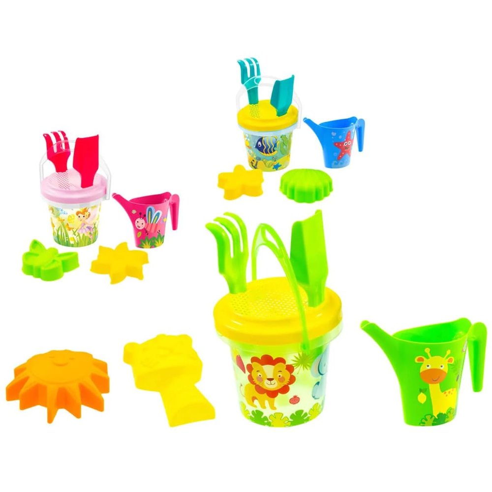Mochtoys Sand Bucket and Watering Can Set with Accessories
