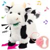 Hopearl Walking Cow Interactive Electronic Pet Singing Toy Remote Control Leash Animated Musical Nodding Moo Wagging Tail Touch Recognition Gifts for Toddlers Birthday, 9'' view 1