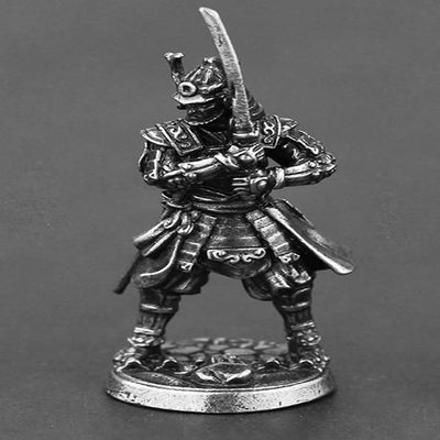 CAULYS Alloy Samurai Model, Ancient Mini Warrior Model Toy, Japanese Style Table Games and Chess Decoration Military Manual, DIY Alloy Samurai Doll (M)