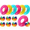 12 Sets Beach Floats, Including 6 Pcs Inflatable Pool Tube for Adults Swimming Rings 6 Pcs 12'' Beach Inflatable Balls for Vacation Beach Decorations Summer Activity Party view 1