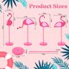 4Pcs Flamingo Wood Tall Standing Block Set Christmas Pink Flamingo Table Sign Tropical Bird Table Centerpieces Toppers for Home Office Desk Tier Tray Decor Party Supplies view 2