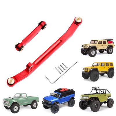 Hobbypark Aluminum Steering Rod Tie Links High-Tightening Linkage for Axial SCX24 Gladiator Bronco C10 JLU Deadbolt B17 1/24 RC Crawler (Red)