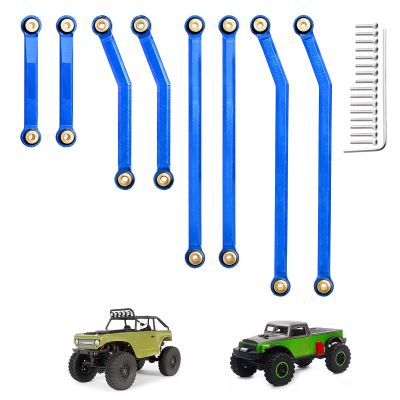 Hobbypark High Clearance Links Set Aluminum Upgrades Linkage for Axial SCX24 Deadbolt AXI90081 B17 Upgrades 1/24 RC Crawler Car (Blue)