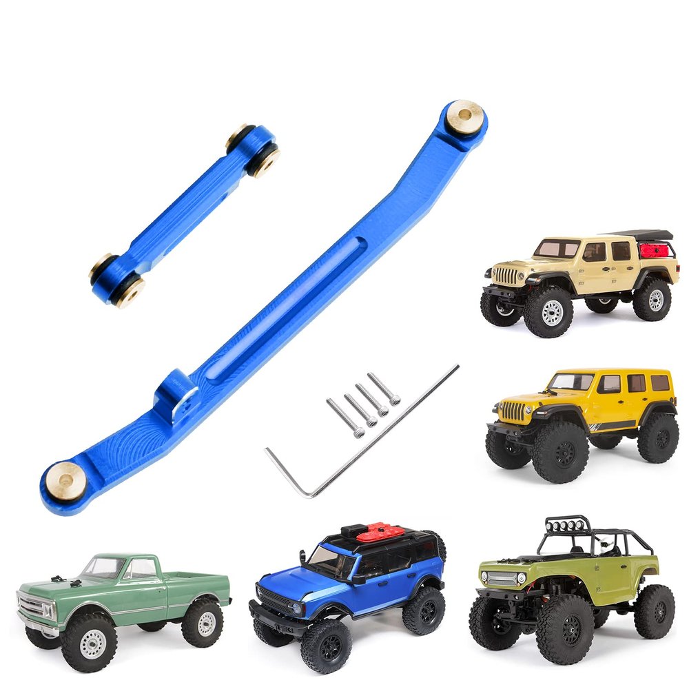 Hobbypark Aluminum Steering Rod Tie Links High-Tightening Linkage for Axial SCX24 Gladiator Bronco C10 JLU Deadbolt B17 1/24 RC Crawler (Blue)